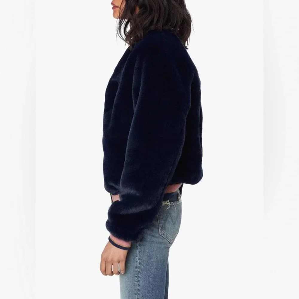 MOTHER The Letterman Faux Fur Bomber Jacket